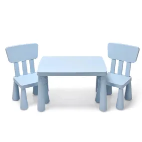 3 Piece Kids Play Table and Chair Set - Blue