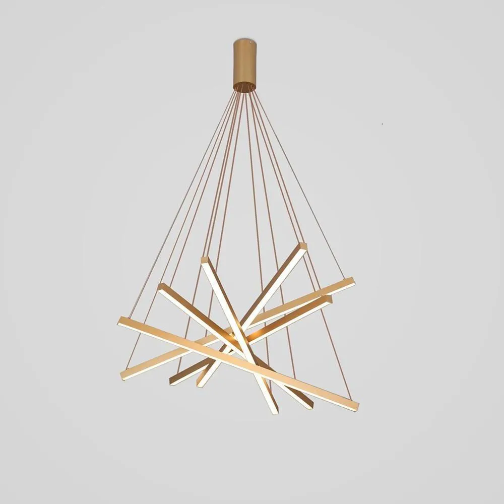 6-light Cluster Design Multiple Sticks LED Modern Pendant Lighting