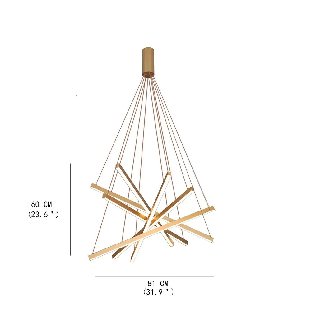 6-light Cluster Design Multiple Sticks LED Modern Pendant Lighting