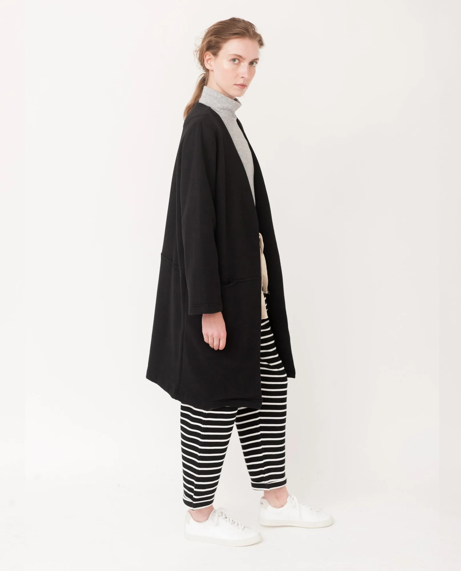 Arianna Organic Cotton Cardigan in Black S