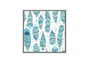 Blue Feather Pattern | Canvas Wall Art Print