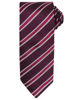 Burgundy/Aubergine - Waffle stripe tie