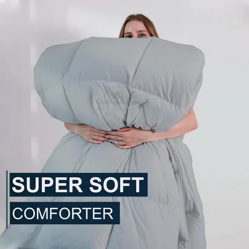 Down Alternative Comforter Full XL Size - All Season Comforter Full XL- 1 PC Comforter For Full XL Size Bed - Perfect For Sensitive Skin - Soft & Warm Down Alternative Microfiber Comforter(Light Grey)