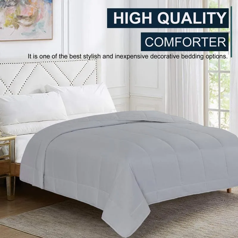 Down Alternative Comforter Full XL Size - All Season Comforter Full XL- 1 PC Comforter For Full XL Size Bed - Perfect For Sensitive Skin - Soft & Warm Down Alternative Microfiber Comforter(Light Grey)