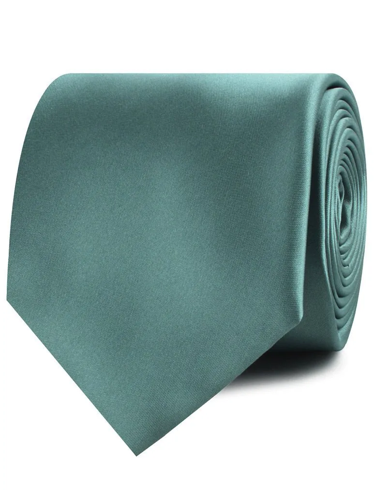 Dusty Jade Green Satin Necktie