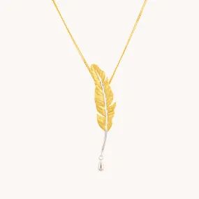 Feather Gold Pendant with Chain W.