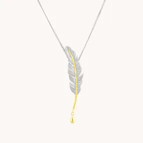 Feather Silver Pendant with Chain W.