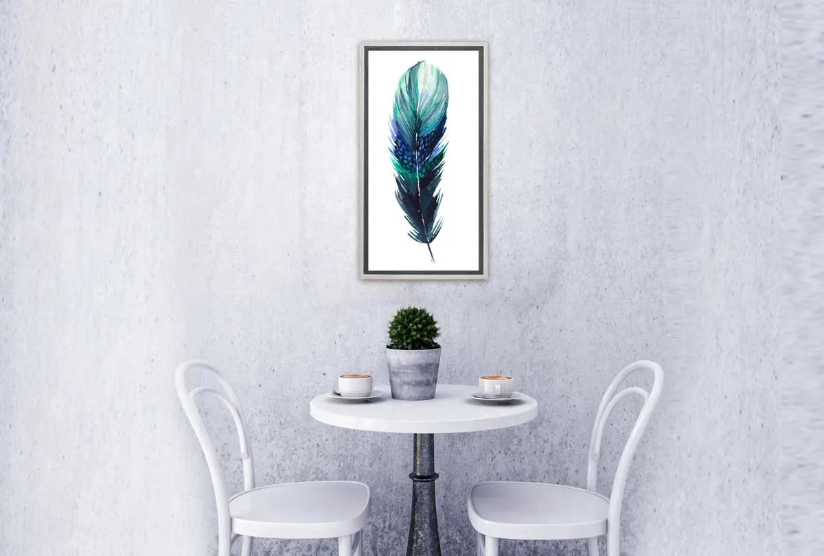 Green Feather 2 | Watercolour Print | Wall Art Decor