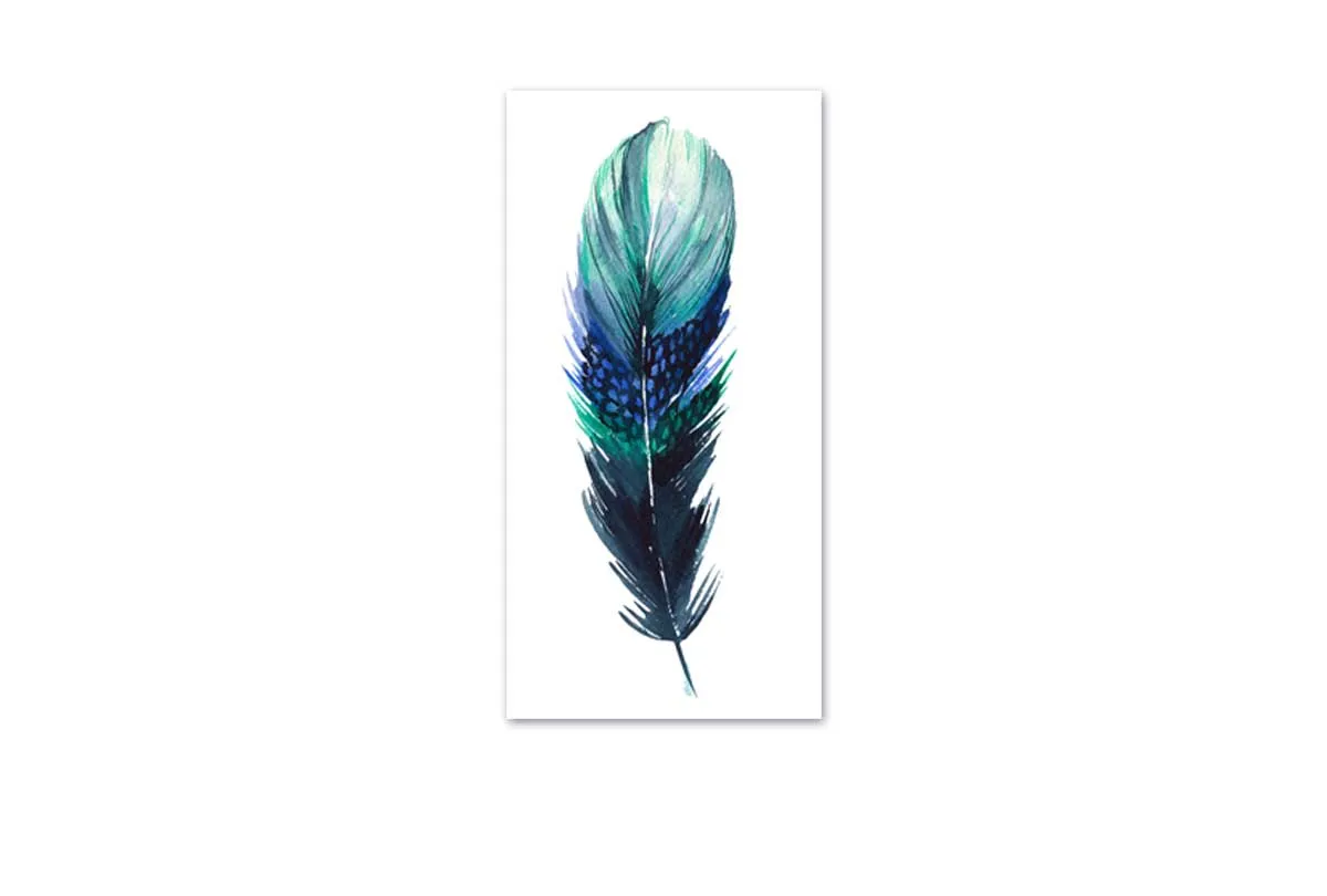 Green Feather 2 | Watercolour Print | Wall Art Decor