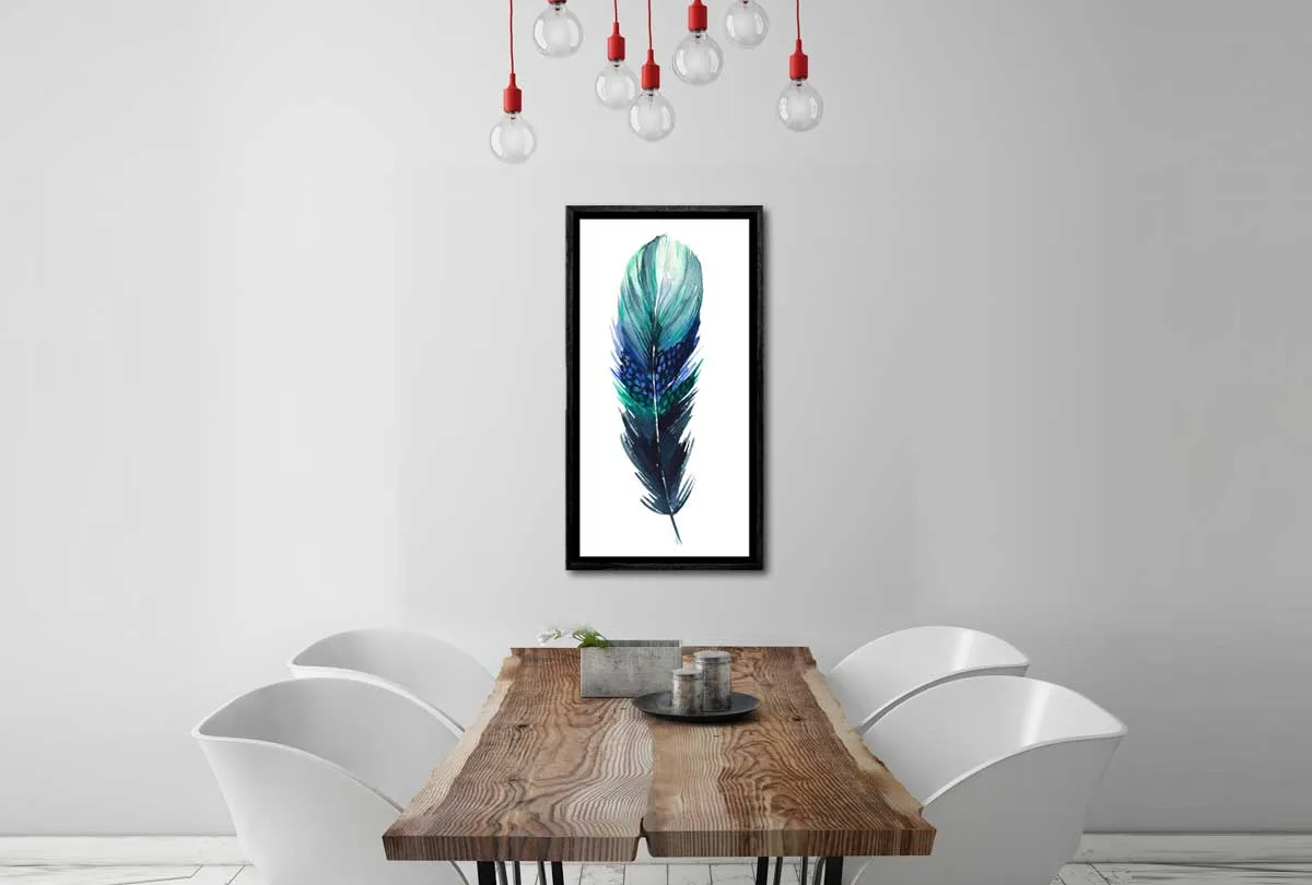 Green Feather 2 | Watercolour Print | Wall Art Decor