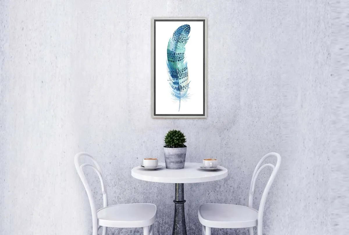 Green Feather | Watercolour Print | Wall Art Decor