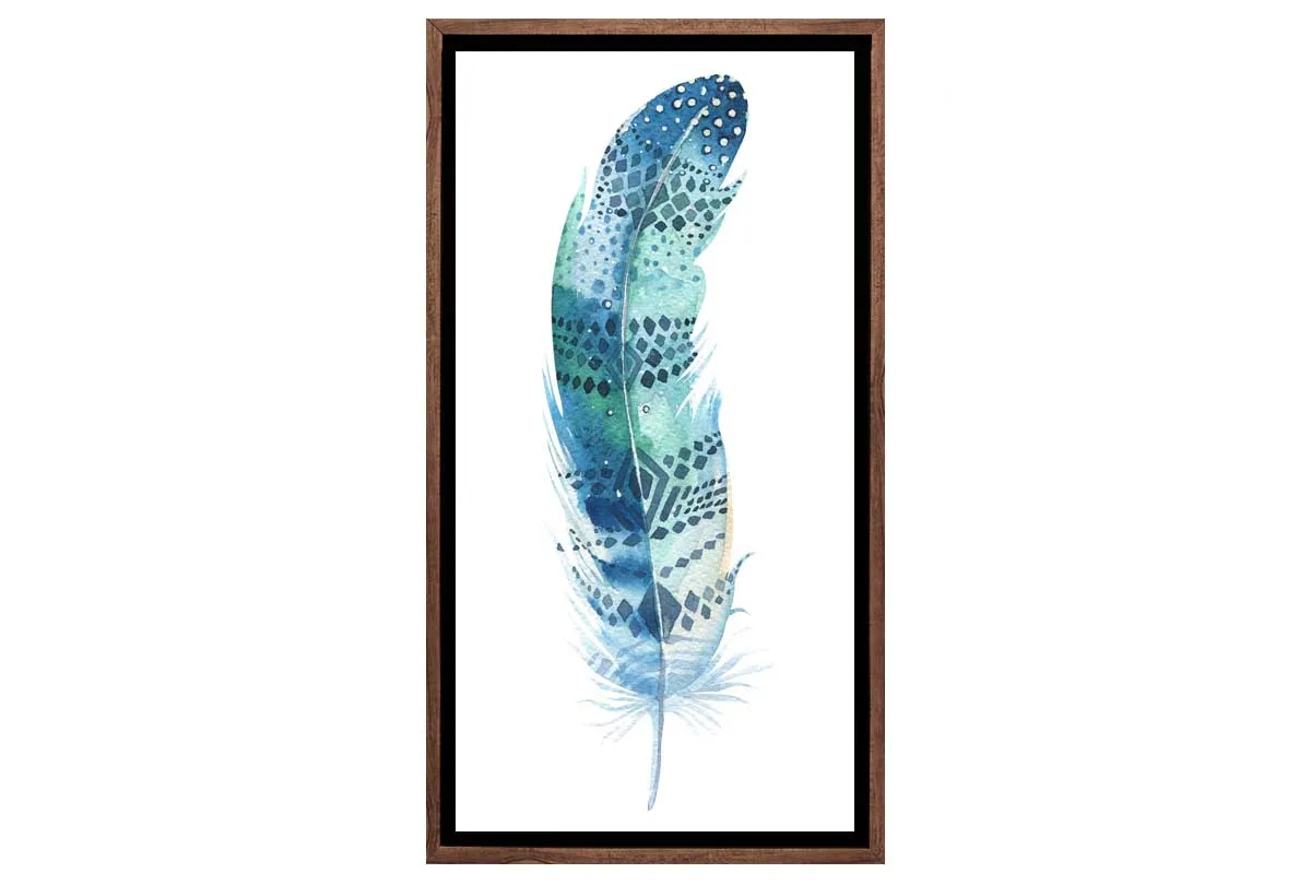 Green Feather | Watercolour Print | Wall Art Decor