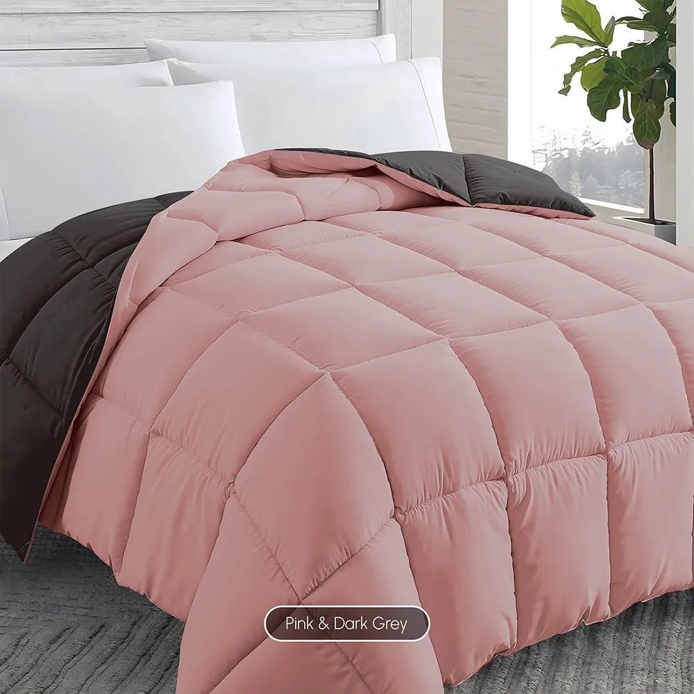 Intero All Season Reversible Comforter - Cream & Pink