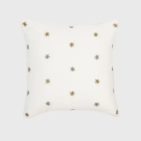 Joanna Buchanan Embroidered star pillow, cream cotton velvet