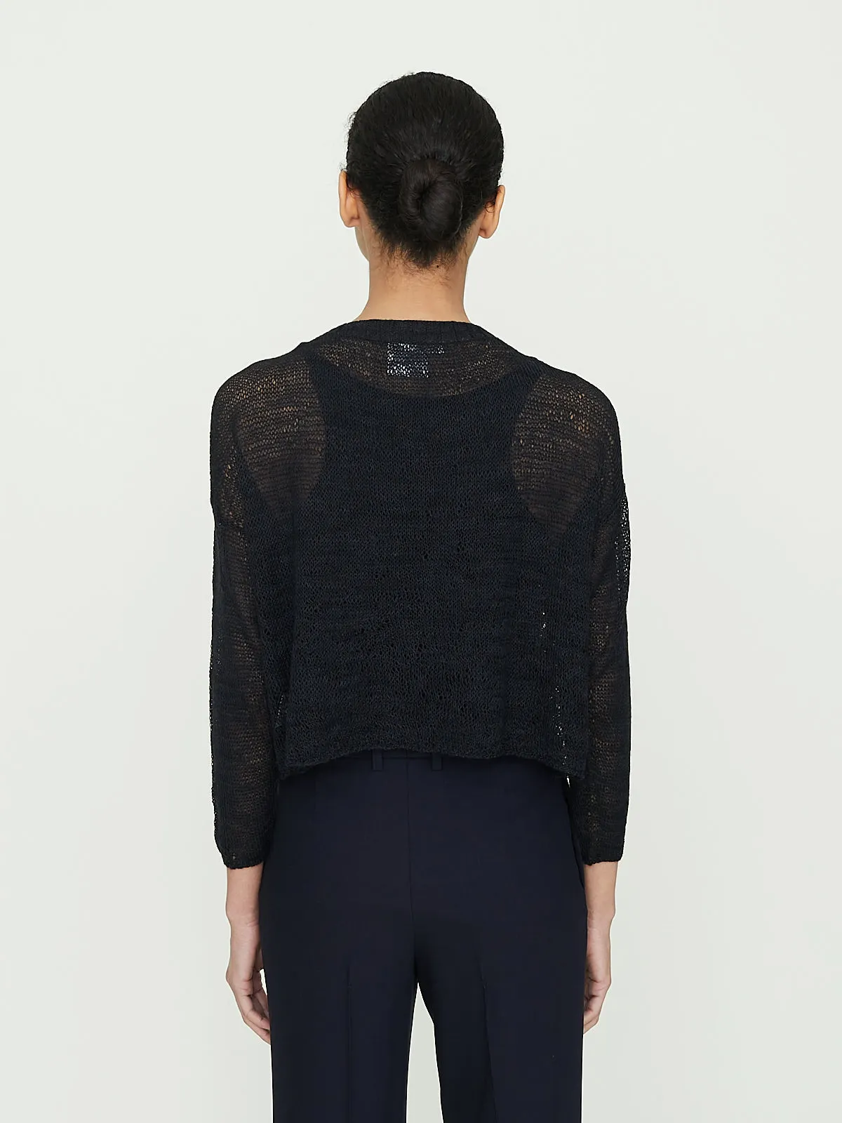 Lacy Stitch Cardigan in Black