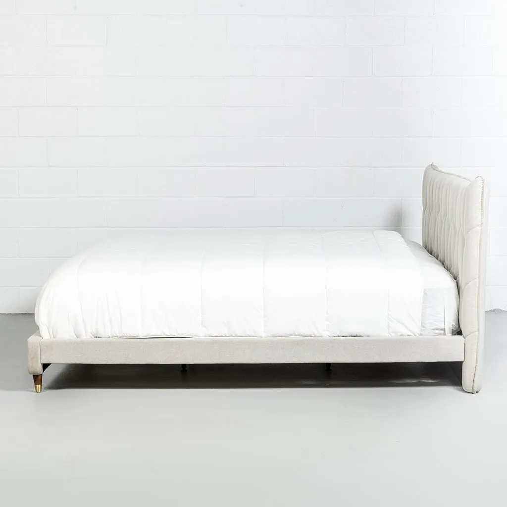 MAPLE - Light Grey Fabric Bed