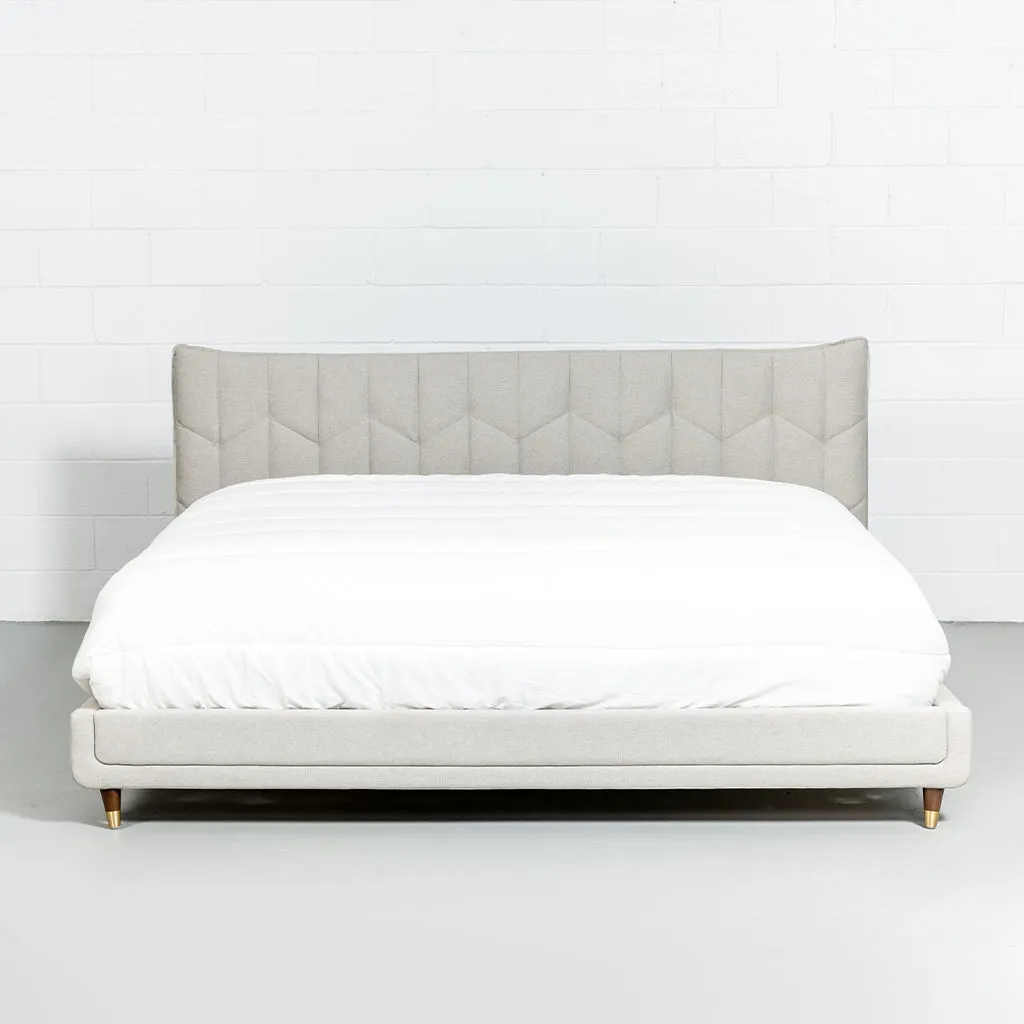 MAPLE - Light Grey Fabric Bed