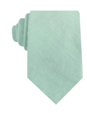 Mint Blush Green Chevron Linen Necktie