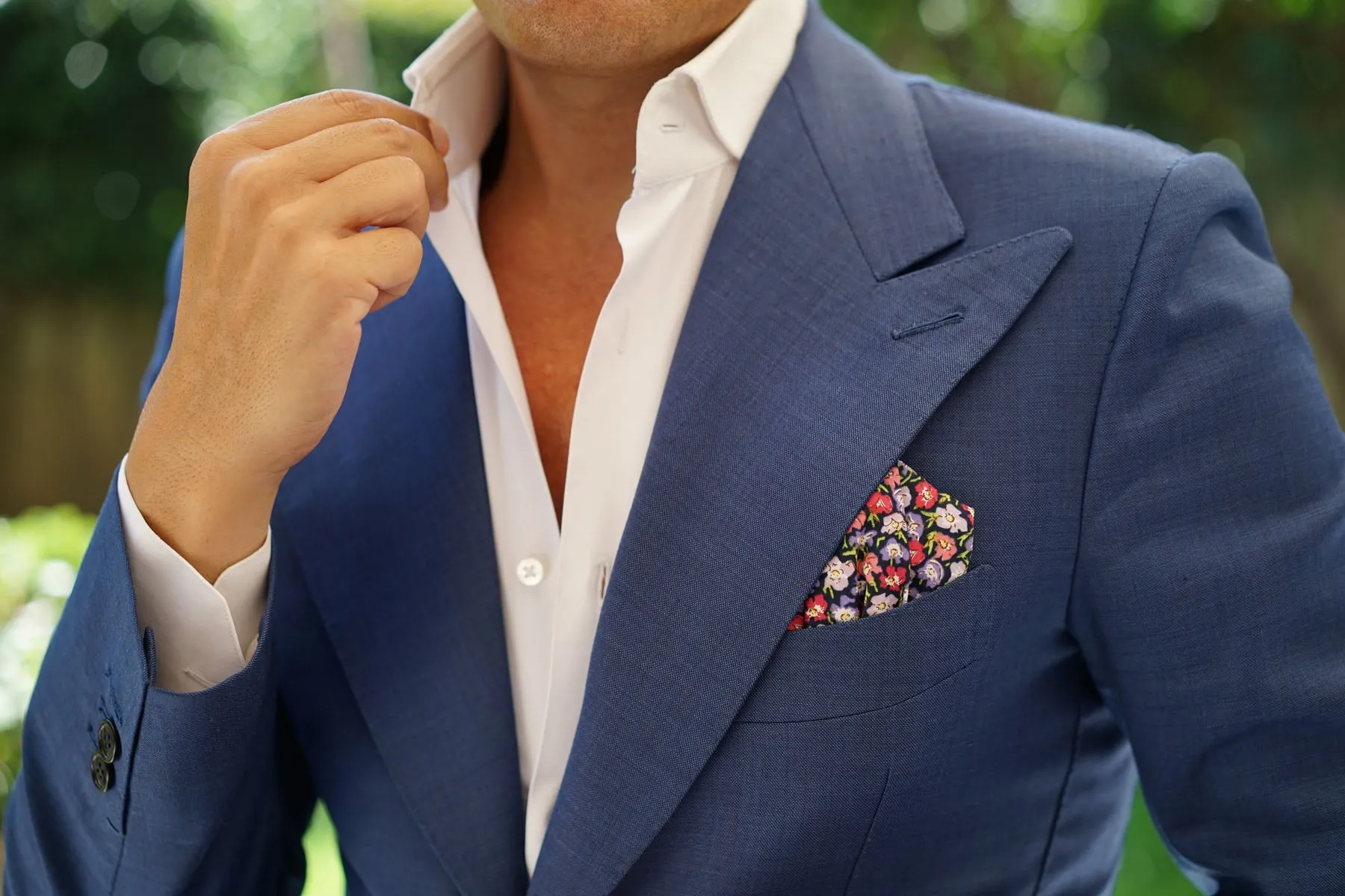 Murcia Purple Floral Pocket Square