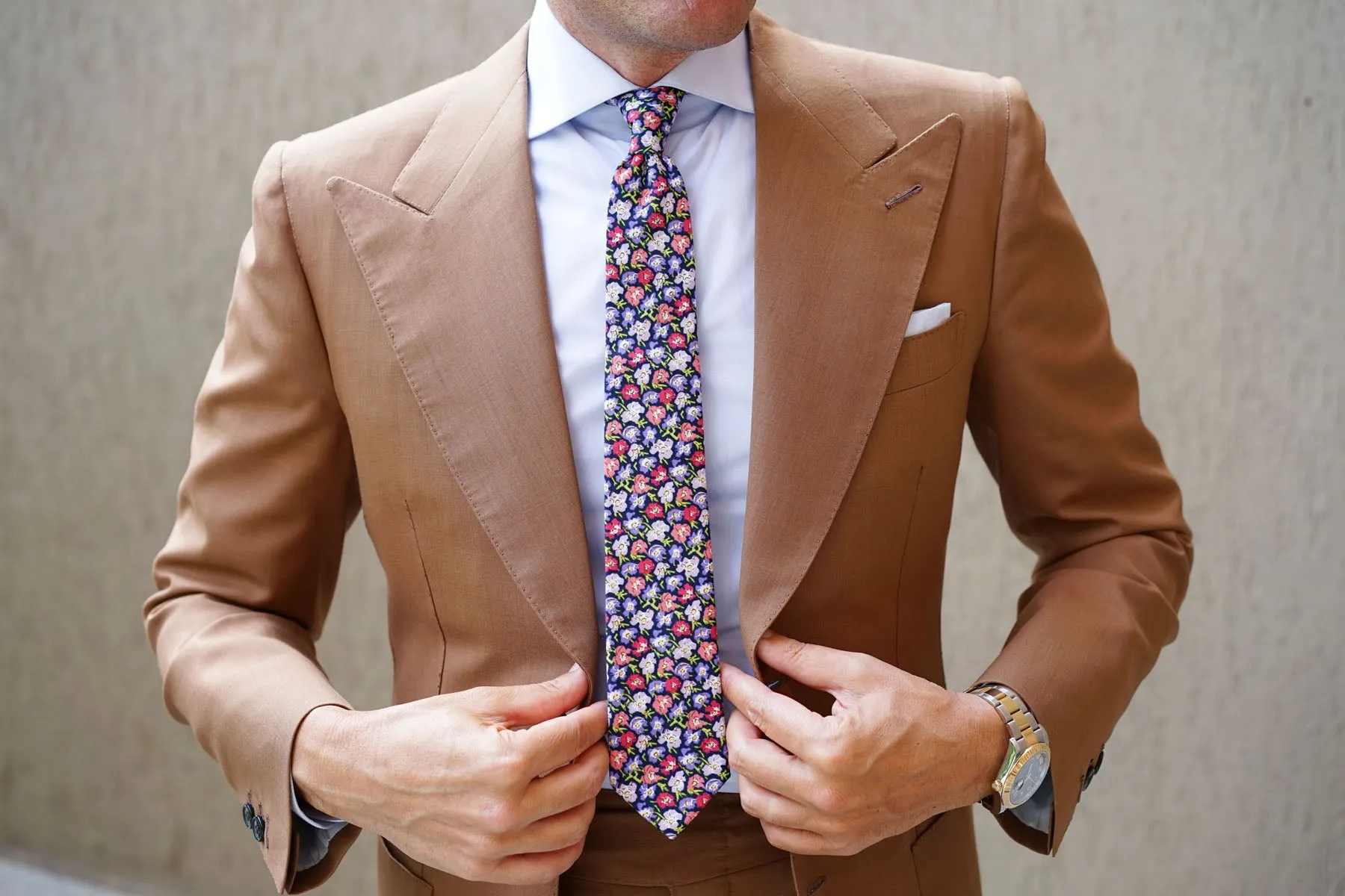 Murcia Purple Floral Skinny Tie