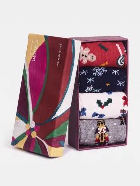 Noel Baby Organic Cotton Christmas Sock Box - Multi