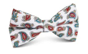 Ponte Vecchio White Paisley Bow Tie