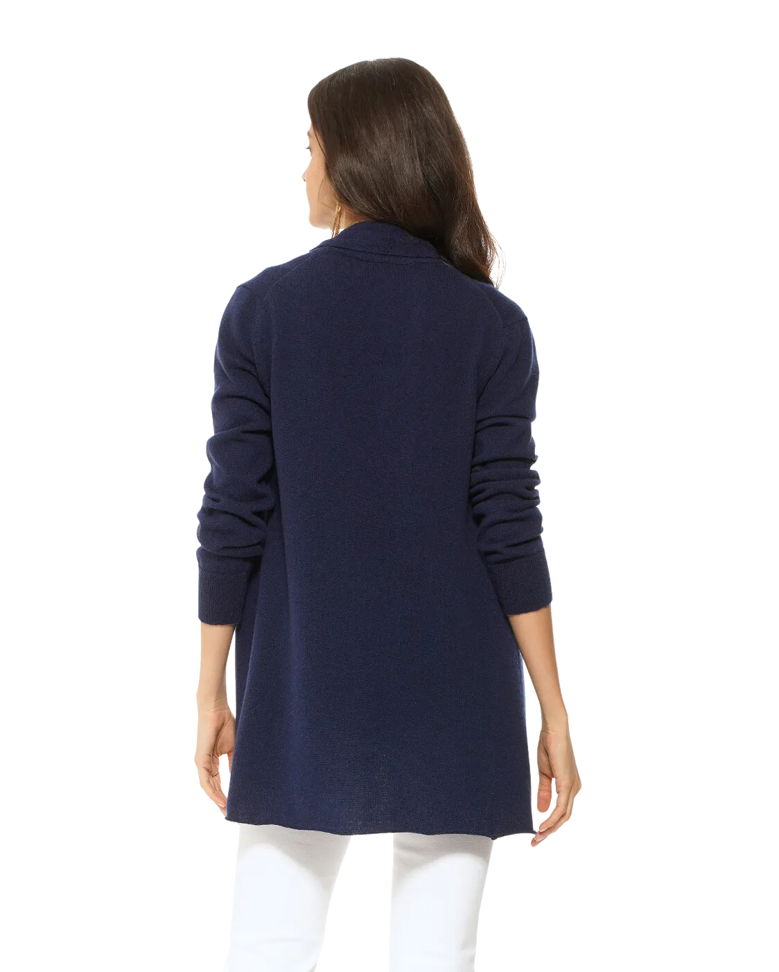 Pure Cashmere Open Front Cardigan Charcoal