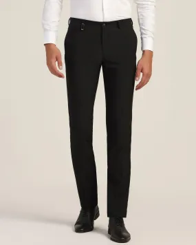 Slim Fit B-91 Formal Black Solid Trouser - Black