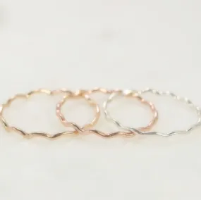 Stacking Rings Alternating Pattern 1mm wide Choose Your Metal and Size