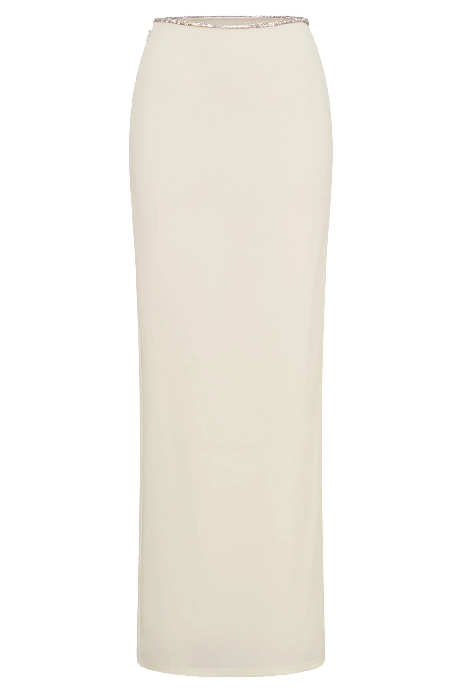 Sweeney Diamante Maxi Skirt With Split - Bone