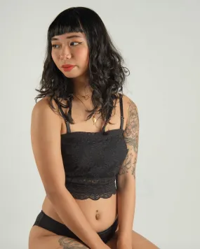 the lucked out padded strapless camisole in black