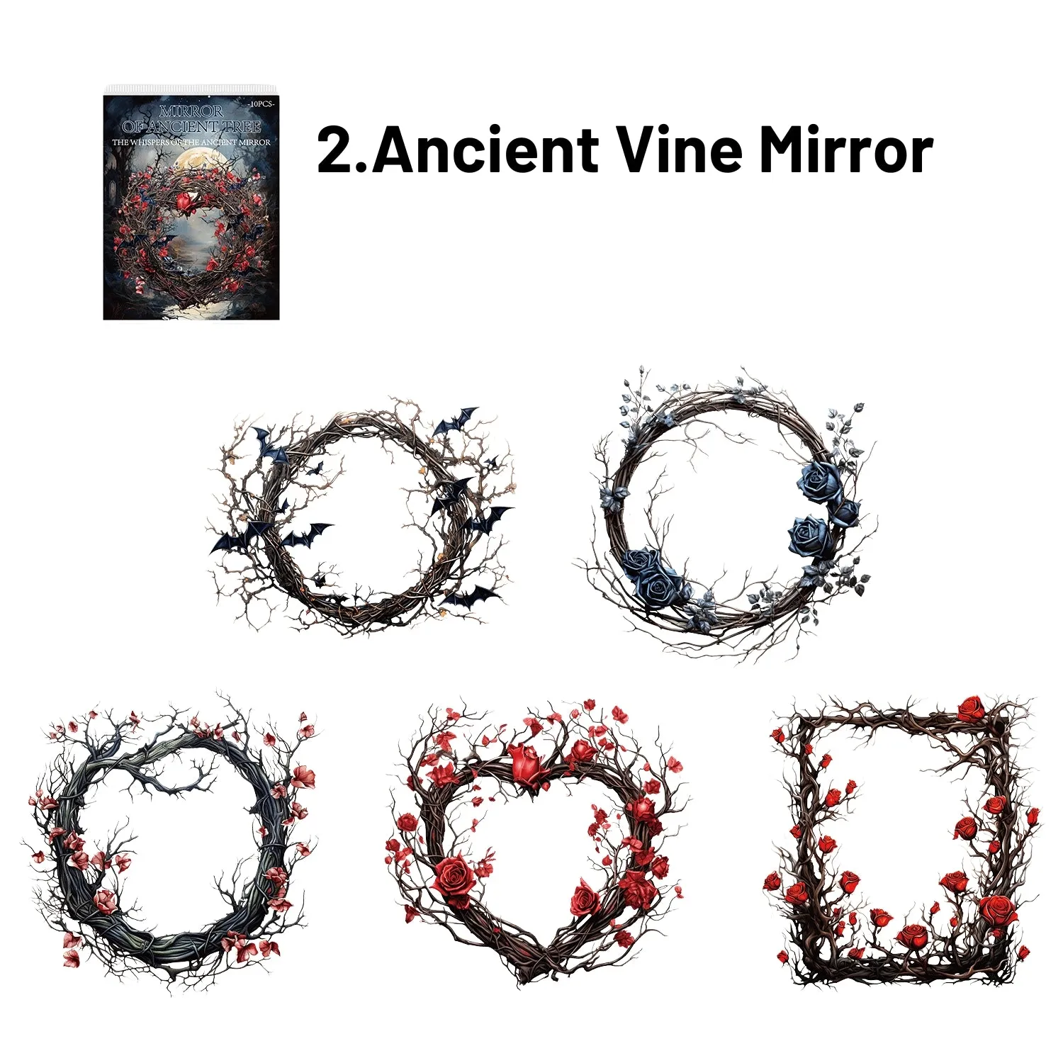 Whisper Of The Ancient Mirror Series Retro Dark Gorgeous Border Sticker Pack