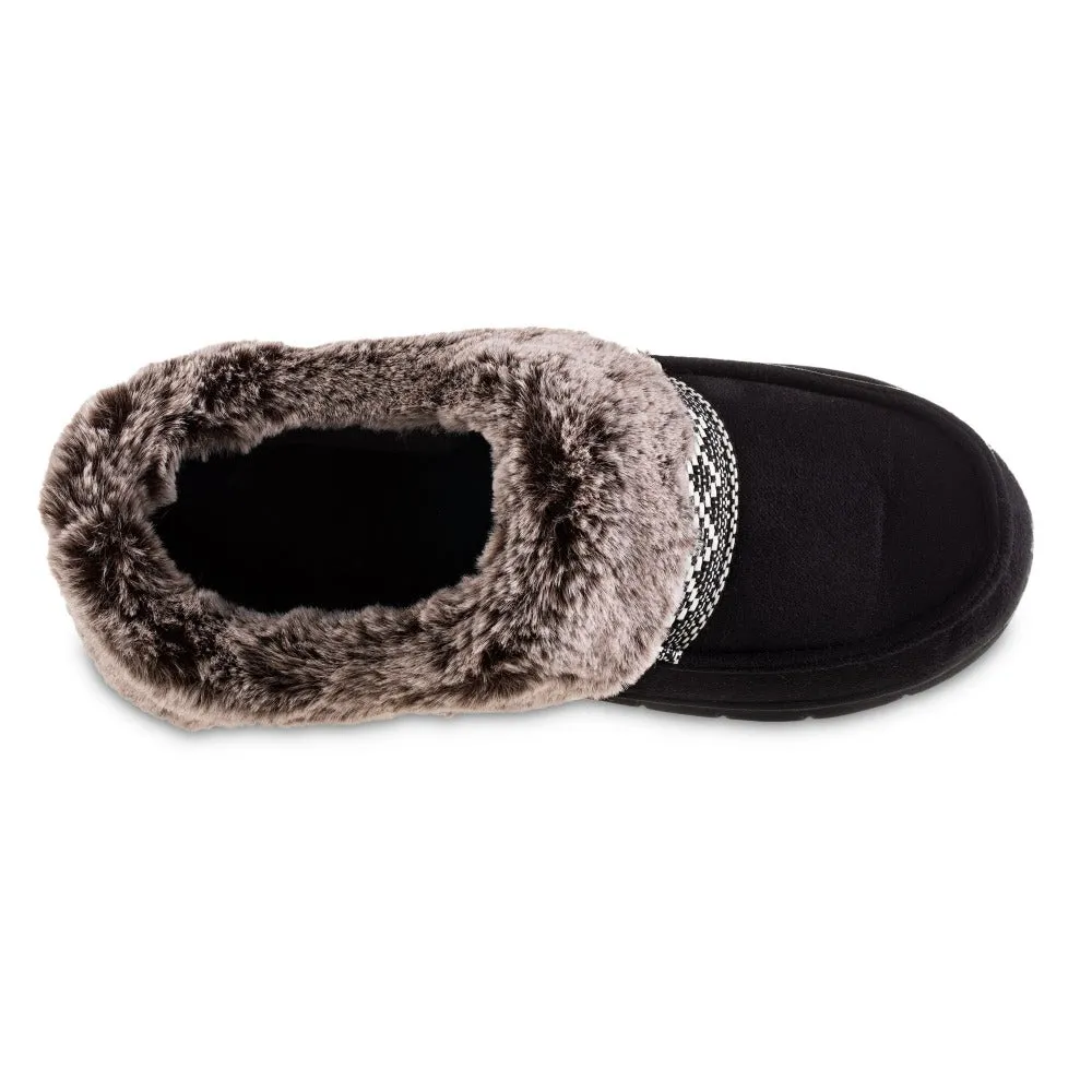 Women's Microsuede and Faux Fur Clog Slippers